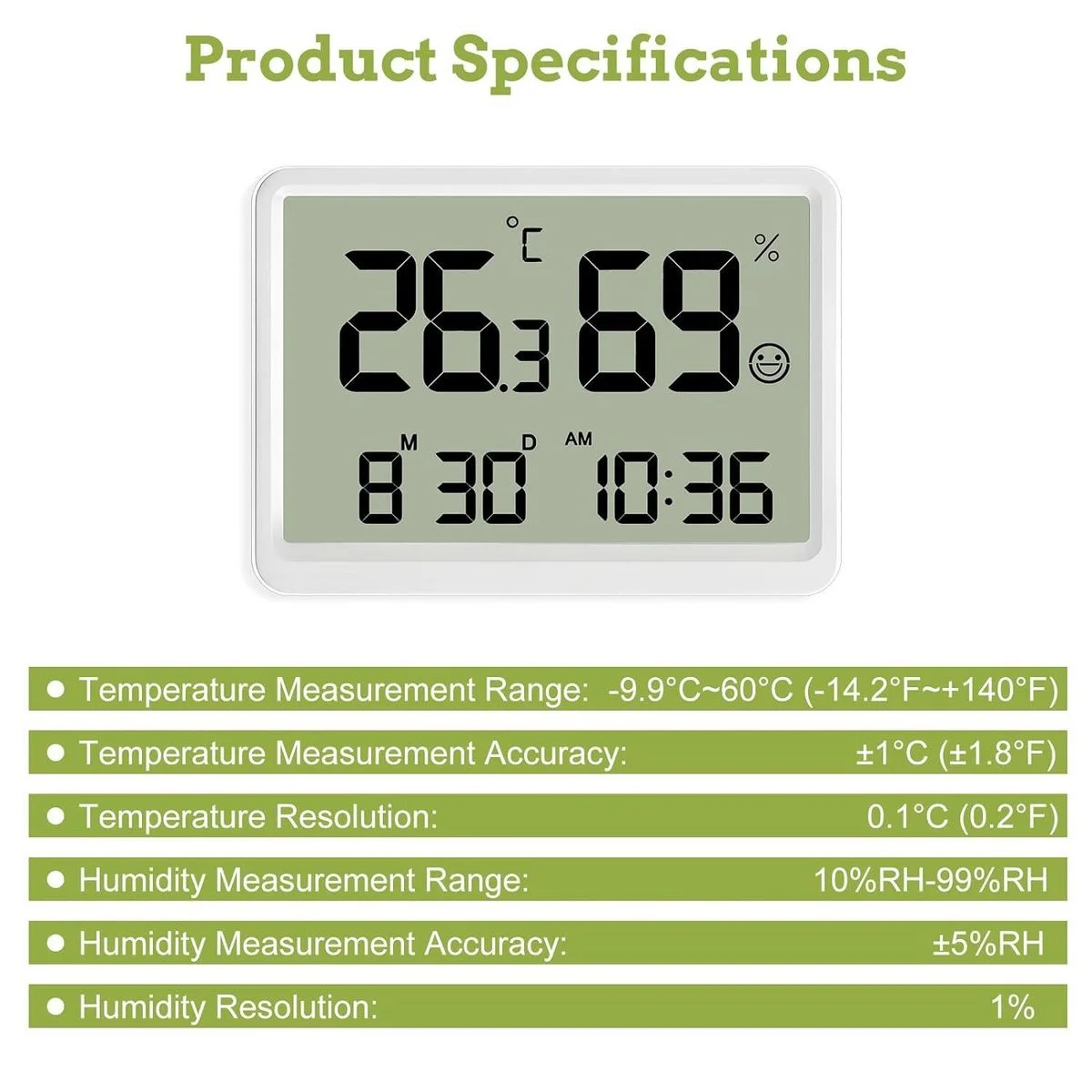 BRAIDOL Digitales Raumthermometer & Hygrometer – Innenwetterstation